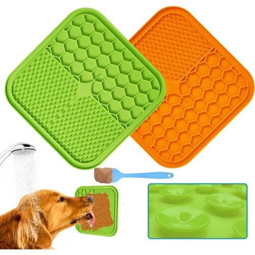 Pet Lick Pad Dog Feeding Food Bowl Silicone Cup Dog Slow Feeders Treat Dispensing Dogs Cats Slow Food Bowls