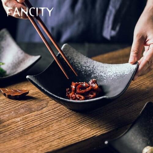 FANCITY Irregular creative plates, serving dishes, Japanese restaurants, restaurants, tableware, ceramic dishes, deep dishes, de
