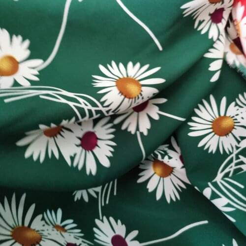 New Daisy Fabric Dropping Dress Material Soft High Grade Garment DIY Sewing Accessory