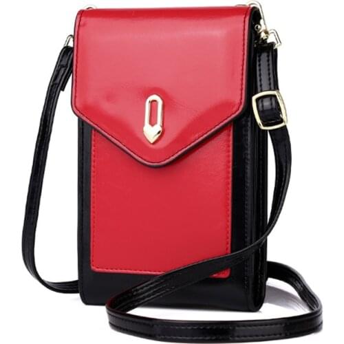 2021 New Women Messenger Bag Phone Purses Fashion Mini Crossbody Bags High Quality PU Leather Oil Wax Leather Female Sholder Bag
