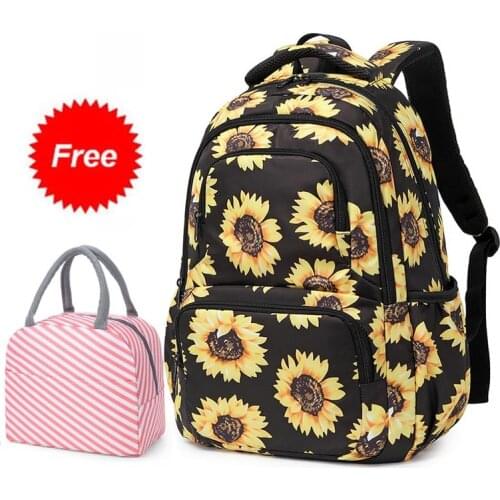 2020 New Flower Printing School Backpacks for Girls Middle School Bags Children Kids Bookbags 14Inch Laptop Bag