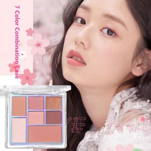 New 7 Colors Women Makeup Set,Perfect Combination Suit,Pearl&Matte Style Eyeshadow,Silky Grooming Powder Palette,Shimmer Blush