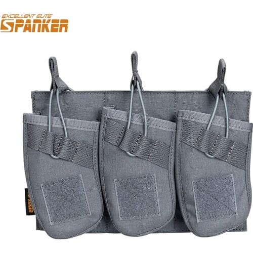 EXCELLENT ELITE SPANKER Tactical Triple AK47 Ammo Clips Hunting Equipment Bag Military Molle Magazine Pouch