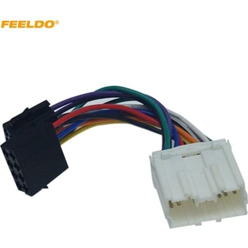 FEELDO Car Stereo Conversion Plug Wire Adapter For Mitsubishi to ISO CD Radio Wiring Harness Original Head Units Cable