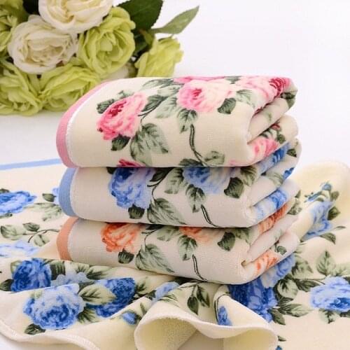 3pcs/lot 34*75cm 110g 100%cotton face Towel 3 color Peony Floral Bath Towel Sports Towel Gym Camping Towel Fast Drying Cloth