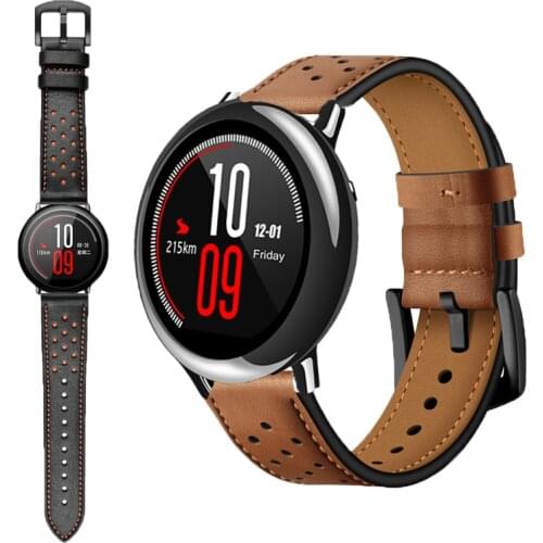 Genuine Leather bands for Xiaomi Huami Amazfit Stratos 2/amazfit Pace/galaxy watch 46mm Watch Straps smart wristband bracelet