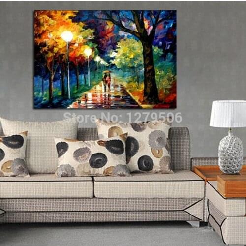 Hand Painted Knife Oil Painting on Canvas Painting Dmitry Spiros Russian Impression Picture Street Art for Living Room Decor