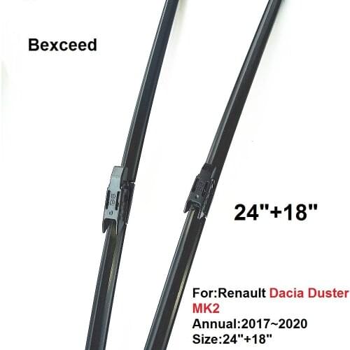 Wiper Blade For Renault Dacia Duster MK2 24+18 Bexceed Windshield Windscreen 2017 2018 2019 2020