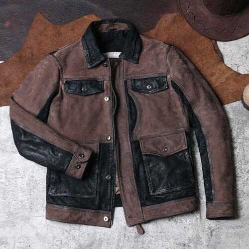 DSM65 Rock Can Roll Read Description! Army Style Hunting Coat Genuine Cow Suede Leather M65 Outerwear Cowhide Stylish Jacket