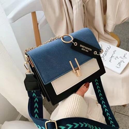 Contrast ColorCrossbody Bag For Women PU Leather Shoudler Bag Designer Handbag Simple Messenger Bag Ladies Purse Bolsa
