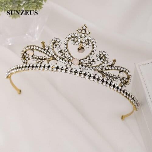 Retro Bride Tiara High-end Bridal Party Crowns For Wedding Headdress Crystals Birthday Crown SQ480