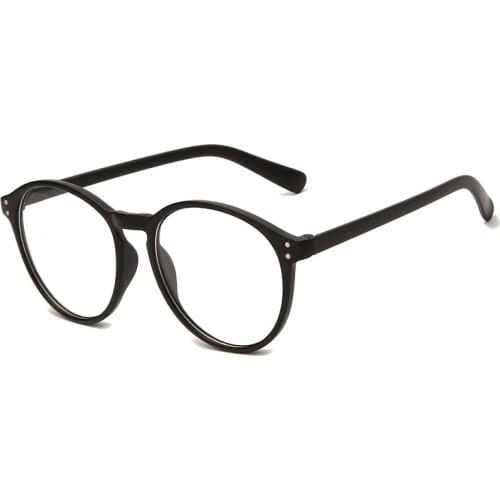 Unisex Vintage Leopard Glasses Round Eyeglass Solid Black Eye Glasses Frames Women Men Transparent Clear Lens Eyeglasses