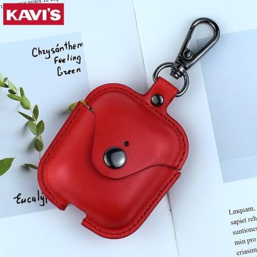 Protective Bag Leather Mini Earphone Cover Case Storage Portable For Apple AirPods Charging Box Case For AirPods Pro With Hook