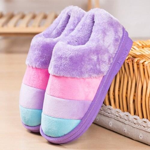 Women Fur Slippers Ladies Slip On Winter Plush Warm Shoes Woman Indoor Comfort Platform Female Slipper 2020 Comfortable