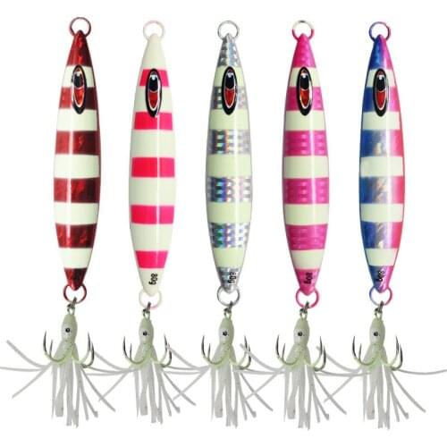 1PC 60g-250g Japan Casting Jig Fishing Metal Jig Slow Pitch Jigging Fishing Lure Laser Body Deep Sea Lures Peche Pesca 5Color