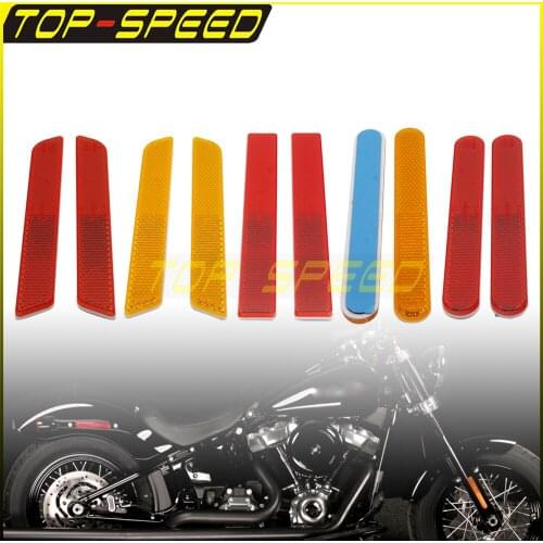 137mm 142mm 165mm 2pcs Safety Reflector Warning Reflective Tape Sticker for Harley Sportster Softail Dyna Cafe Racer 883 1200