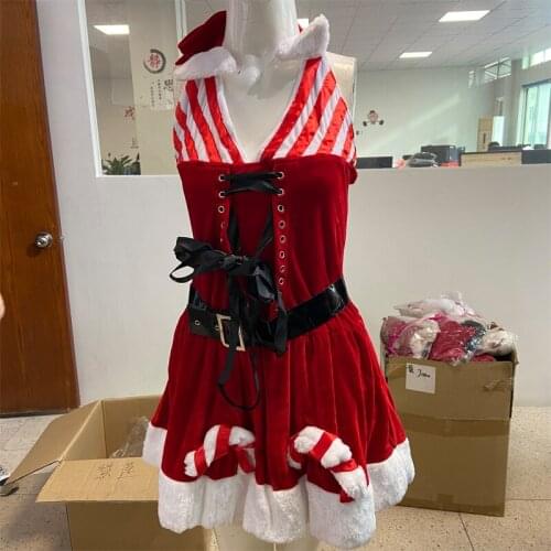 24 Hours Shipping Clearance Fashion Dress Suit Women Christmas Fancy Party Dress Sexy Santa Outfits Hoodie Santa Claus Sweetie