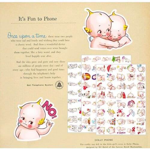 40PCS Cute angel doll Stickers Crafts And Scrapbooking stickers kids toys book Decorative sticker DIY Stationery
