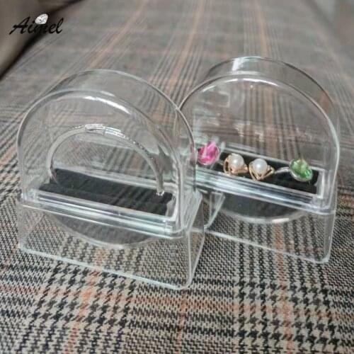 Acrylic Bracelet Box With Lid Silver Jade Bangle Jewelry Anti-oxidation Storage Box Ring Earring Jewelry Display Organizer Prop