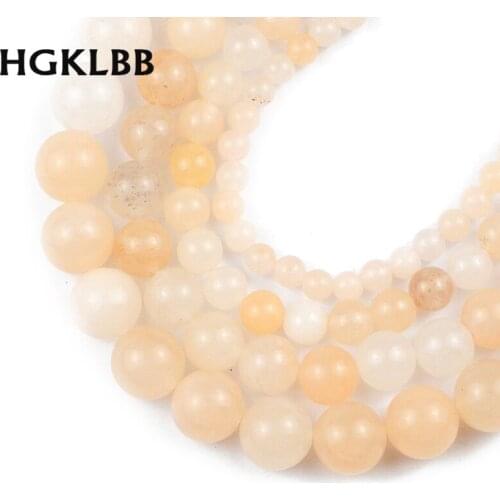HGKLBB Natural Stone Pink aventurine Round spacers loose beads for Jewelry making bracelets DIY Accessories 4.6.8.10MM 15inches
