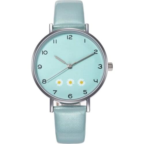 NEW Small Daisies Watch Women Fashion Casual Leather Belt Watches Simple Ladies Small Dial Quartz Clock Dress Wristwatches