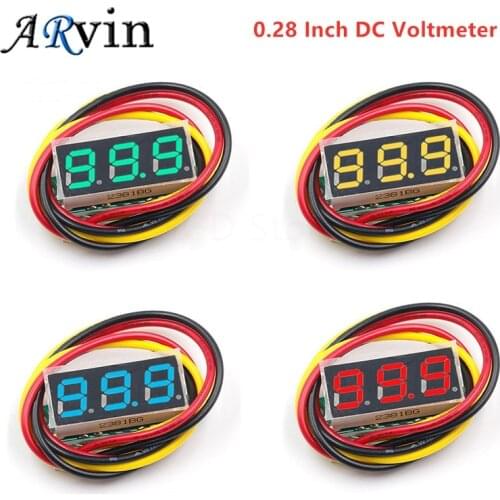 DC 0V-100V 0.28 inch LED Digital Voltmeter Voltage Meter Volt Detector Monitor Tester Panel Car 12V 24V Red Green Blue Yellow