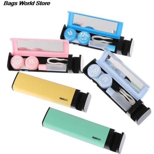 Contact lenses case for eyes for lenses container contact lens cleaner lens travel mirror travel kit for lenses random Color