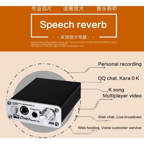 Two-way Microphone Amplifier Microphone Reverb Amplifier Computer Microphone Reverberation Singing Recording Reverberator