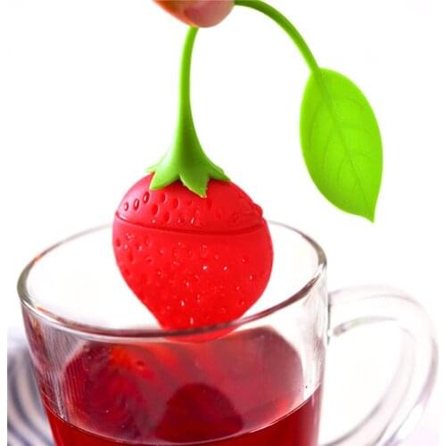 Strawberry Silicone Tea Maker Loose Herbal Spice Infuser Filter Diffuser Portable Candy Filter Bag Leaf Strainer Teaware Home