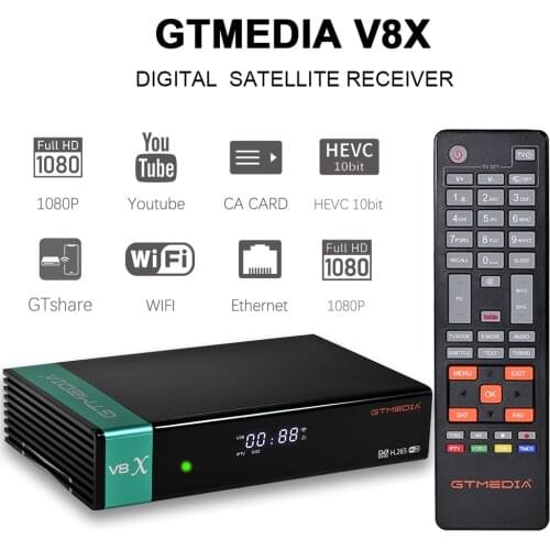 GTMedia V8X DVB-S2 Satellite TV Receiver H.265 Buil-In WIFI Set Top Box Decoder Stock in Spain Receptor For V8 NOVA V8 HONOR