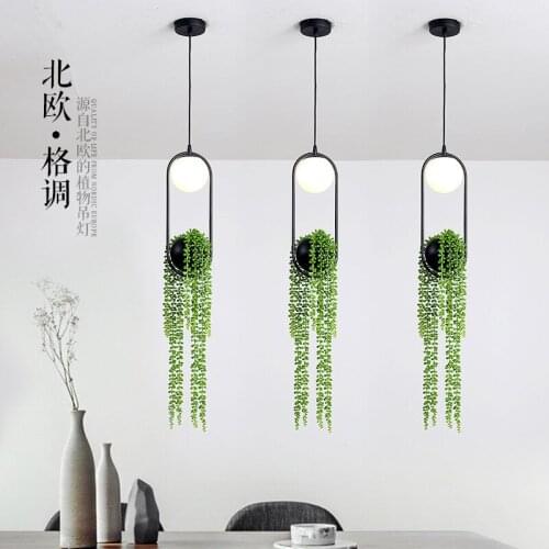 Personality creative plants grass glass pendant lamps restaurant bar bedroom aisle lights decoration