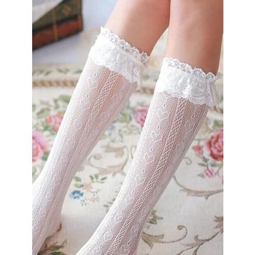 Lace Lolita Socks Ruffles White Sweet Lolita Stock