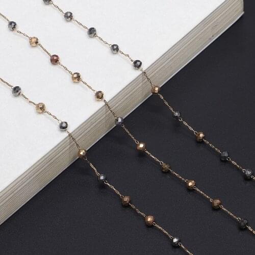 Hot Fashion simple handmade mixed color crystal glasses rope chain glasses chain