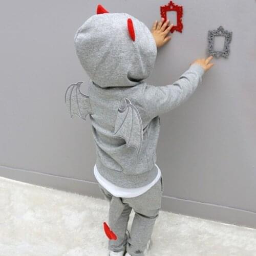 2021 New Autumn Baby Boys Clothes Casual Long Sleeve Sport Suit Children Sets Cartoon Little Devil Clothing Sets Halloween Gifts