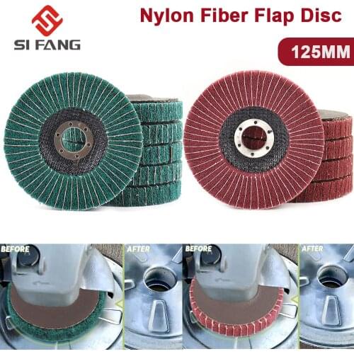 5" inch Nylon Fiber Flap Polishing Grinding Disc Scouring pad Buffing Wheel Non-woven 125*23mm for Angle Grinder 2-10pcs