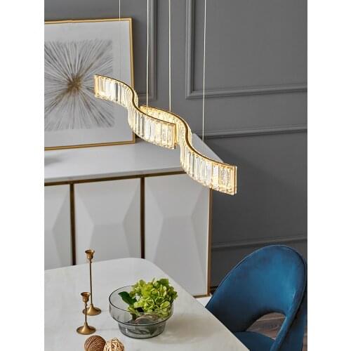 Modern Luxury K9 Crystal LED Chandelier Lighting Dining room Island Hanging lights Restaurant Bar illumination Golden/Silver