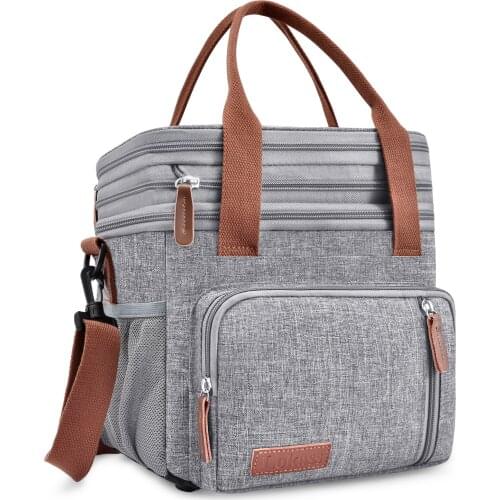 Cooler bag large Shoulder Bags Double-deck ice box Portable Picnic Ice Pack Food insulated bags Aluminium foil picnic box