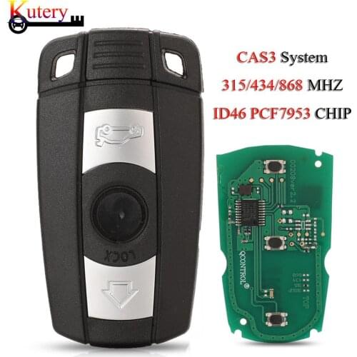 Kutery Remote Smart Car Key For BMW 1/3/5/7 Series CAS3 X5 X6 Z4 315Mhz /433/ 868MHz Car Keyless Control ID46 PCF7953 Chip
