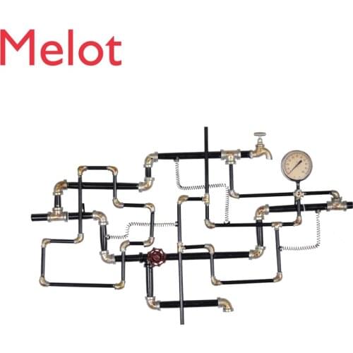 Vintage Industrial Style Iron Water Pipe Wall Hanging Bar Wall Decoration Shop Three-Dimensional Metal Wall Decoration