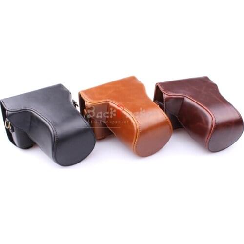 Camera Bag Vintage PU Digital Camera Video Bag Case for Panasonic For Canon M10 with 15-45mm, 55-200mm lens 3Color