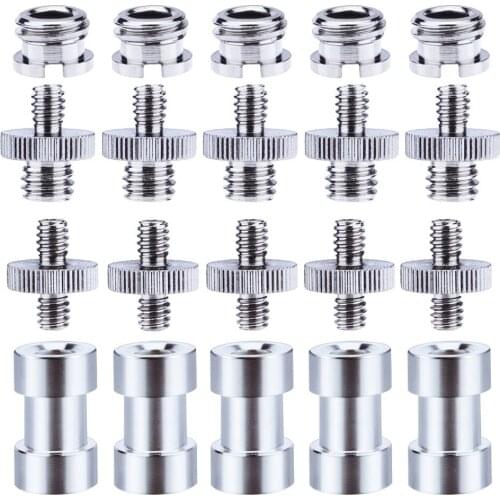 1/4 Inch and 3/8 Inch Converter Threaded Screws Adapter Mount Set for Camera/Tripod/Monopod/Ballhead/Light Stand/Shoulder Rig