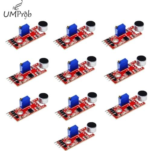 10pcs/lot KY-037 New 4pin Voice Sound Detection Sensor Module Microphone Transmitter Smart Robot Car for arduino DIY Kit KY037