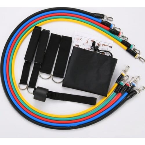 120CM Home Fitness Resistance Band Strength Training Puller Set 11 Pcs Set Of TPE Yoga Pull Rope Gym Workout Equipments