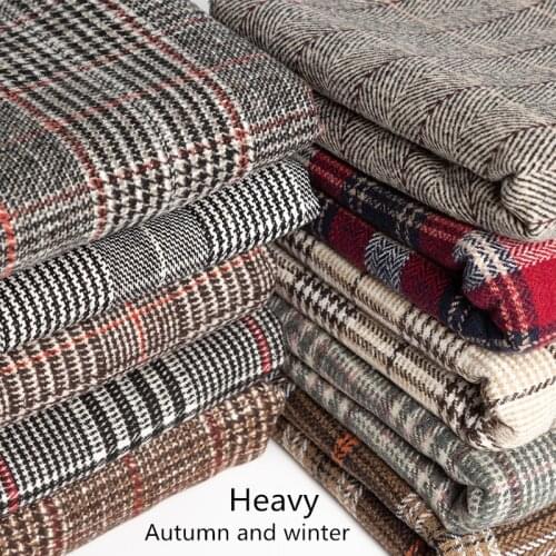 145cmx50cm Polyester Blending blend twill check cloth yarn dyed plaid Suit fabric for heavy Autumn Overcoat bags Windbreaker
