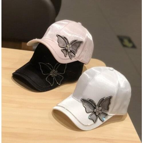 2021 Summer Women Rhinestone Baseball Caps For Girl Female Adjustable Hip Hop Fashion Sequins butterfly Snapback Hats