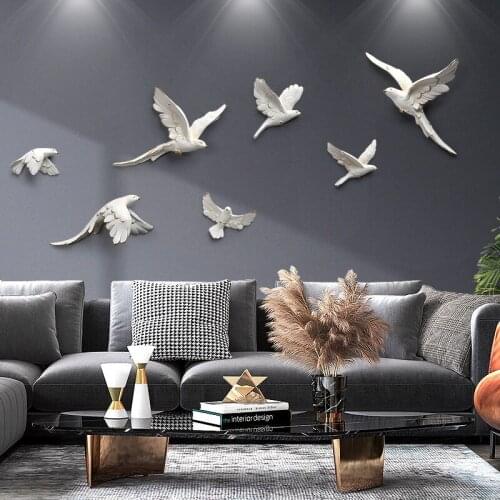 7-Piece seagulls 3D Wall stickers room decor aesthetic Metal Home decor Home decoration wall modern room decoration accessories