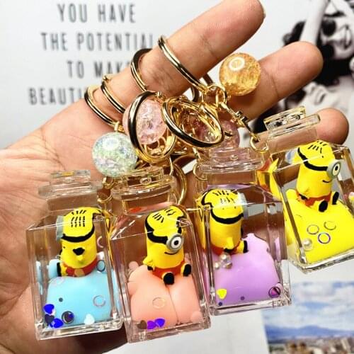Acrylic Big Eye Perfume Bottle Oil Liquid Floating Keychain Bell Cute Hang Decorations Creative Gift Wholesale