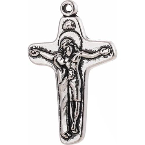 Diy Jewelry Making Accessories Pendants For Necklaces Exorcism Cross Zinc Alloy Material Wholesale Catholic Supplies Jesus