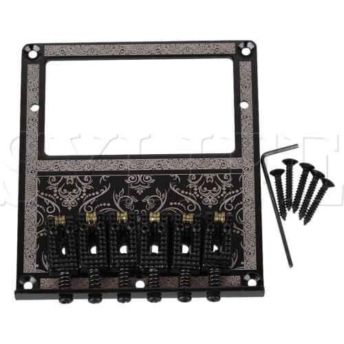 Black Alloy Flower Pattern Humbucker Bridge Saddle for Electric Guitar