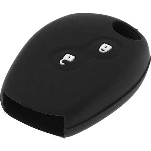 Black 2 Buttons Silicone Key Case Straight Plate Car Key Cover Protector Holder for Renault Dacia Modus Clio 3 Twingo Kangoo 2